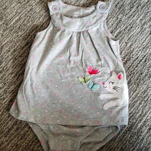 Girls spring kitty onesie